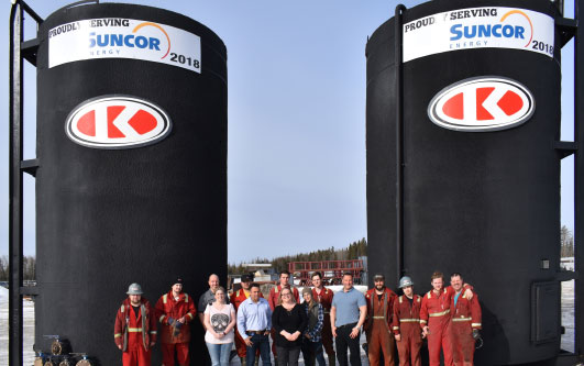 Last spring, Ketek Fort McMurray refurbished these two 400-barrel tanks before delivering them to a Suncor site for a long-term project